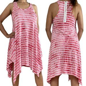 Saint Tropez West Womens Dress Small S White Red Tie Dye Stripes Tank